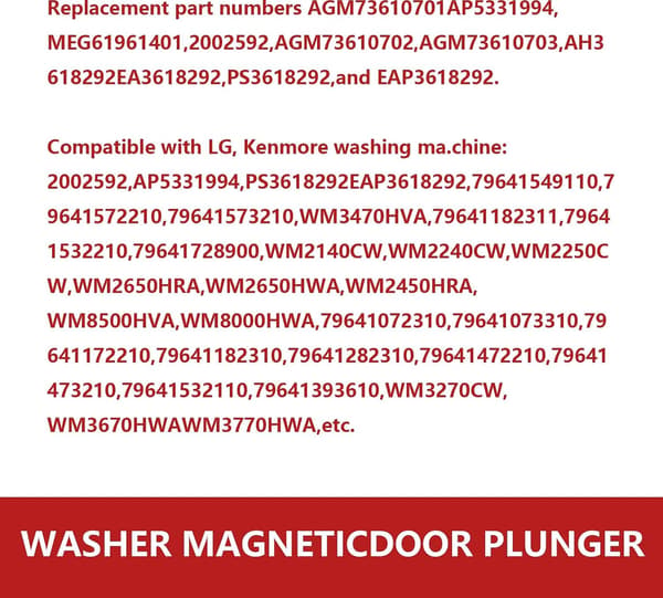 2-pack AGM73610701 Magnetisk brickdörrkolv och fjädersats -