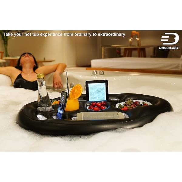 Flydende drikkevareholder til pool, oppustelig flydende hylde, poolbakke til poolparty, badestrand