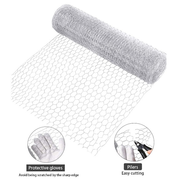 Wire Mesh Galvaniserad Hexagonal Mesh Lättvikt Mesh DIY-projekt för Hemträdgård C
