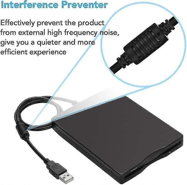 USB-diskettstasjon, ekstern USB-diskettstasjon 1,44 MB slank Plug And Play FDD-enhet for PC Windows