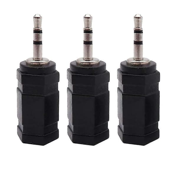 3 stk. 3,5 mm han til 2,5 mm hun stereo jack lydstikadapter til hovedtelefoner lyd aux-kabler