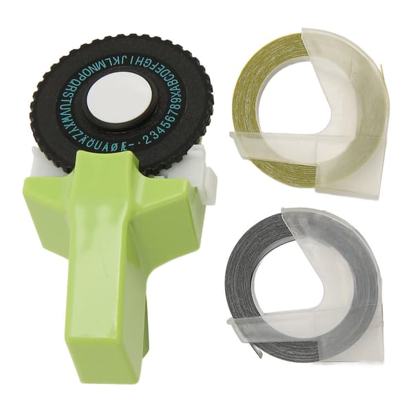 Embossing Label Maker Green Easy Use Ergonomic Design Portable Label Embosser with Tape for Crafts DIY