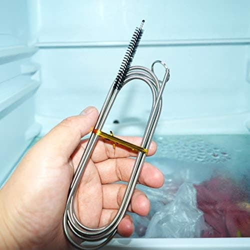Long, Flexible Cleaning Brush for Refrigerator, Drain Cleaner with Stainless Steel Spring (1 pc)