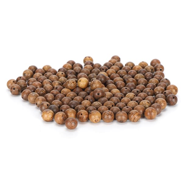 150 stk. kuleavstandsstykker i tre, runde hull, spredte perler, tilbehør til DIY-smykker, dekorasjon, 10 mm