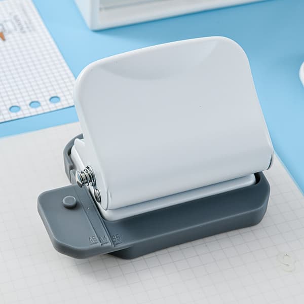6-Hole Round Paper Punch - Compact Hole Punch for Ring Binders & Planners White White 200