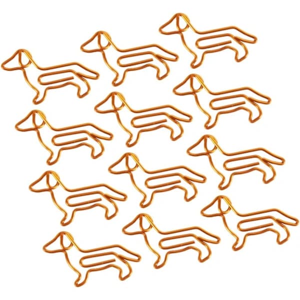 50 stk. binders Dyre-dachshundformede bokmerker (oransje)