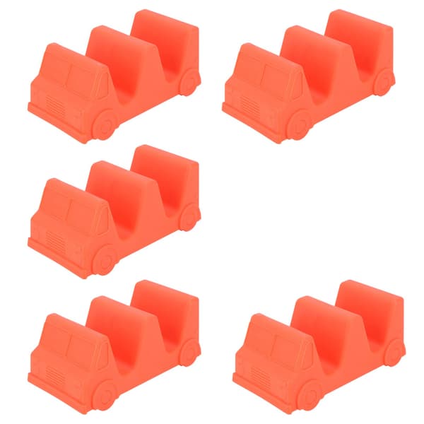 5 Pcs Taco Holder Set Small Car Shape Wave Shape Taco Tray for Kitchen Restaurant Orange