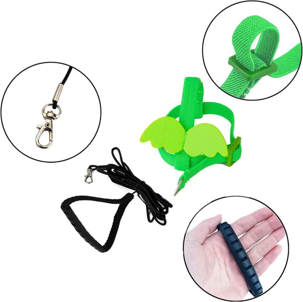 Harness and Leash for Pet Parrots, Adjustable Anti-Bite Training Design