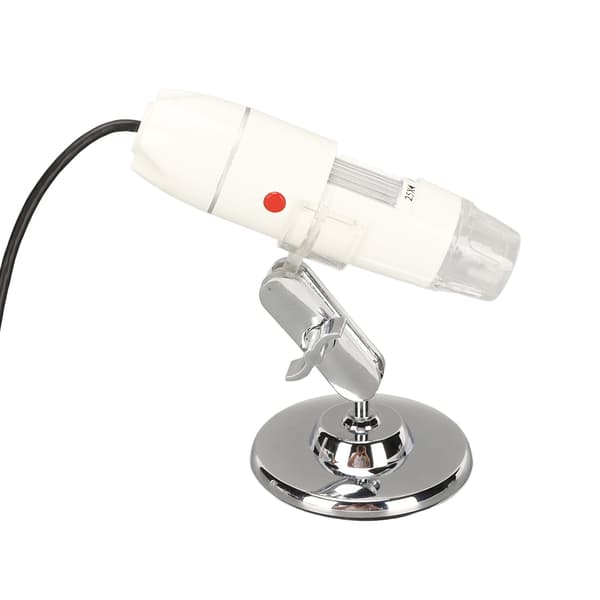 Digital Microscope HD 25x to 400x Analog AV Output Mini Electronic Microscope with 8 LEDs for TV 100‑240V EU Plug