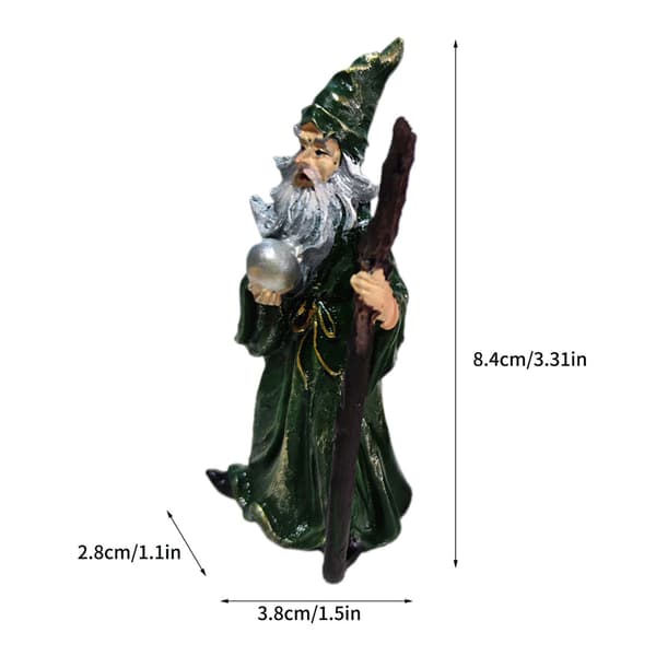 Liten Halloween-figur i harpiks, trollmann-heks-pynt til skrivebordsdekorasjon – FX – En trollmann A wizard