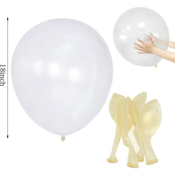 Large Transparent Balloons - 45 cm Helium Party Balloons (12-pack)