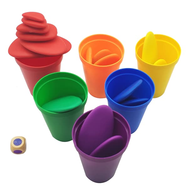 70 st/set Rainbow Stones Early Math Learning Toys Sorting and Stacking Stones Kids Activity Set Sensory Toy