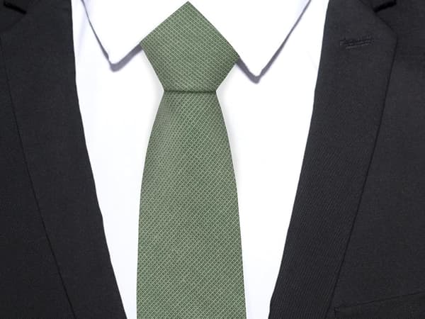 Salviegrønne slips for menn 2,5'' bomull smalt slips ensfarget halsslips bryllup forretningskonfirmasjonsfest - Sage Green