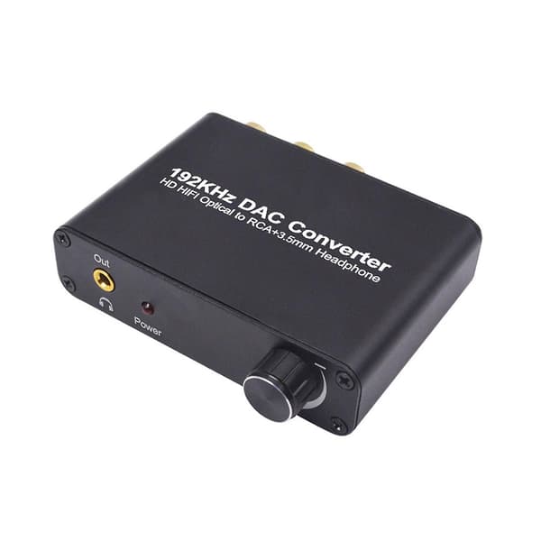 192kHz DAC Digital Optisk Koaksial Til Analog RCA L/R Lydadapter Konverter