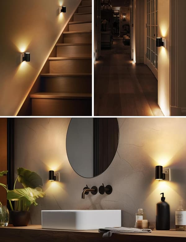 LED Natlampe med Stik, [2-pak] Varm Hvid