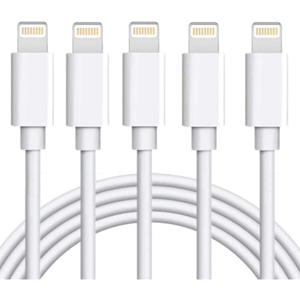 5X Lightning USB-kaapeli Applelle iPhoneen, iPadiin 1m Valkoinen(FQ)