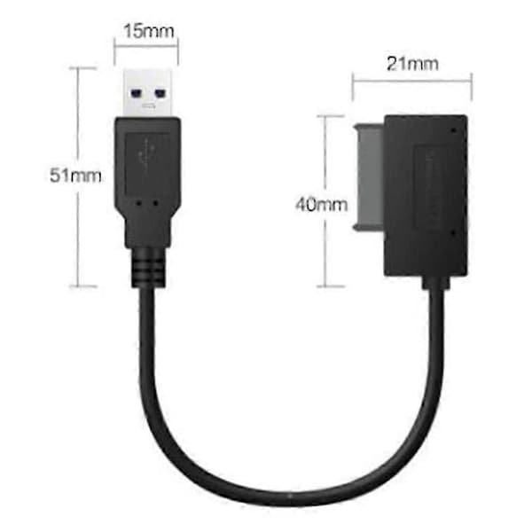USB-adapter PC 6P+7P CD DVD SATA til USB 2.0-konverter Slimline Sata 13-bens drevkabel til PC Laptop