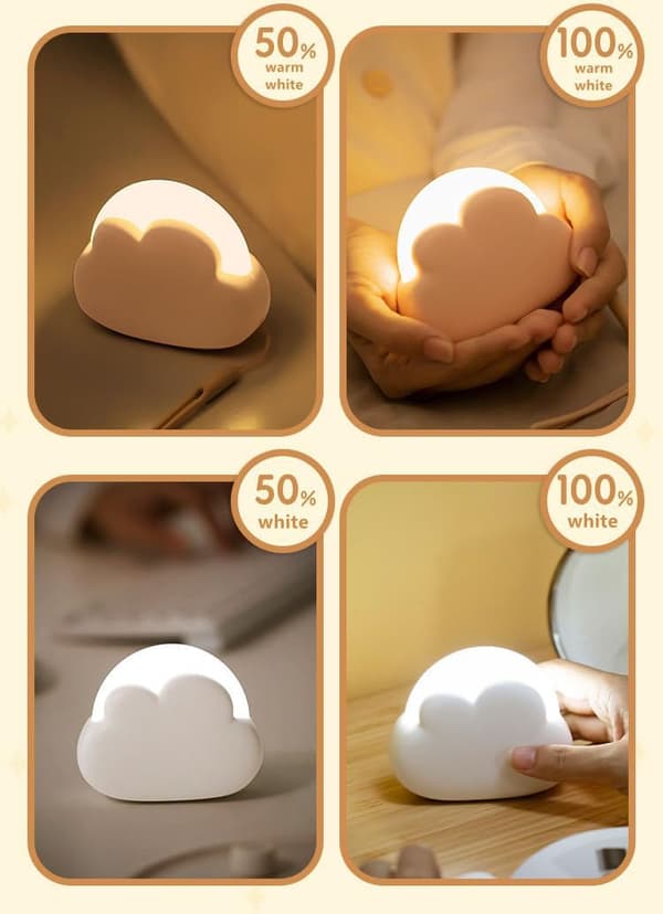 Rechargeable Night Light for Kids and Babies with 4 Modes Pink Nursery Sleep Aid