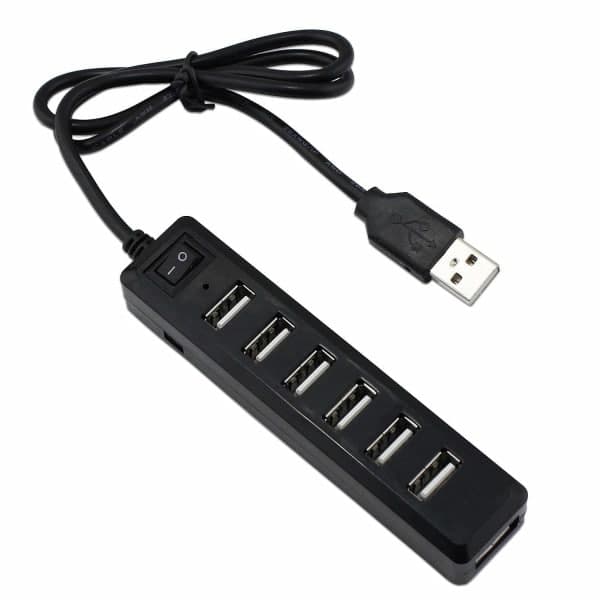 7-Port USB-hub med højhastighedsudvidelse til PS3, Xbox, Wii, PC, MAC, Laptop, Notebook, Mac Book, NetBook, Tablet, Tab