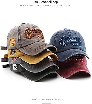 Grå vasket og pustende retrostil baseballcaps for menn, Baseb