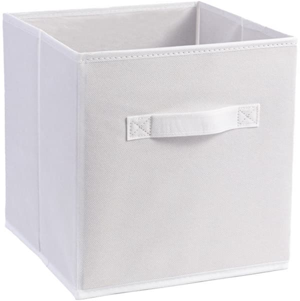 Hvit non-woven oppbevaringsboks 27 x 27 x 28 cm - Sett med 2