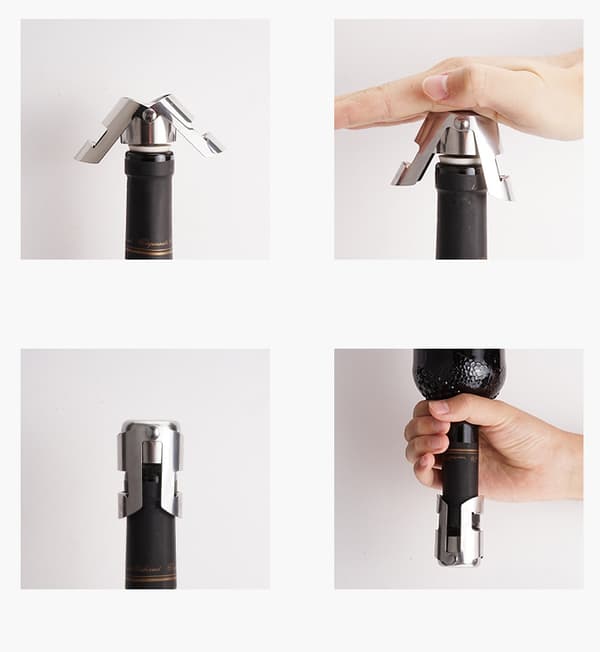 /#/Champagneprop i rustfrit stål, champagneforsegler, bi/#/