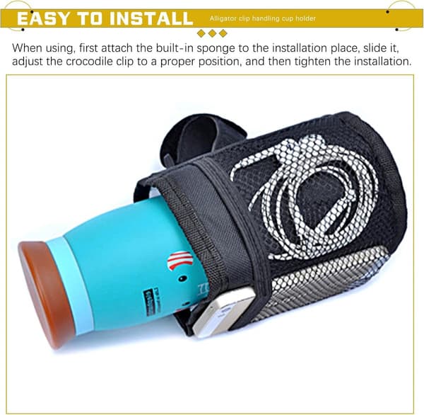 Universal Cup Holder with Velcro, Adjustable for Bicycles, Motorcycles, Wheelchairs