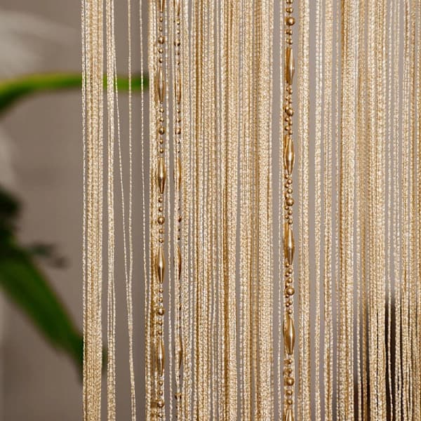 Perlegardin i polyester rumdeler insektnet til døråbning soveværelse stue guld 200 x 100 cm
