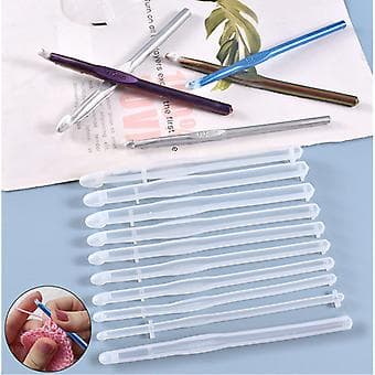 10 Stilar Hæklenål Forme Sæt UV Epoxyharpiks DIY Støbe Silikoneform Kit