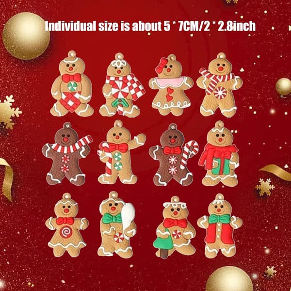 Assorterte pepperkake-ornamenter til juletreet, 12 stk