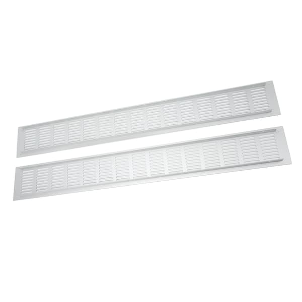 2 pcs Aluminum Alloy Air Vent Grille, Rectangular Ventilation Plate for Cabinets, Shoe Cabinets, Wardrobes 80x600mm