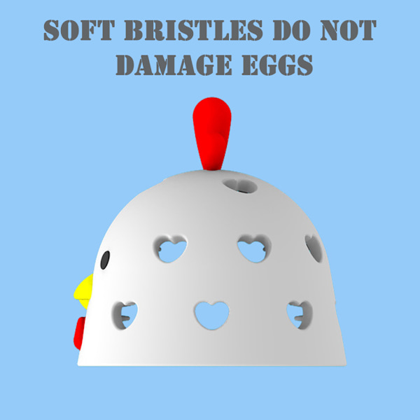 Chicken Shape Egg Brush for Eggs/Ducks High-Efficiency Egg Cleaning Tool for Poultry Eggs Cleaning White White