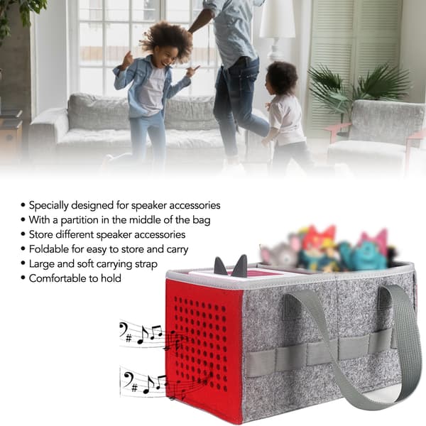 Portable Storage Bag Extra Space Felt Fabric Case for Toniebox Player Starter Set RedRed