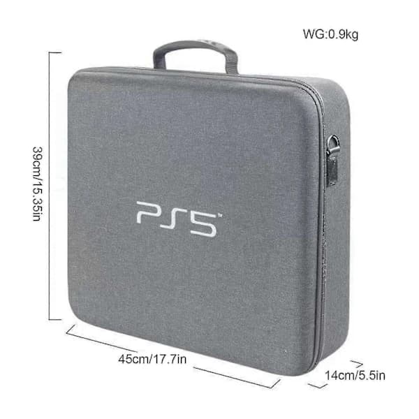 PS5 Carrying Case - 2023 Protective Case with Adjustable Handle and Storage for Console, Black