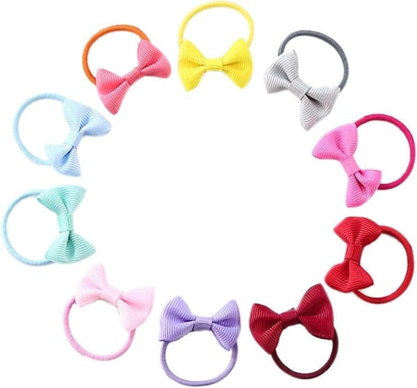 10 st elastiska rosetter hårband flickor barn rosett slips ring hår rep