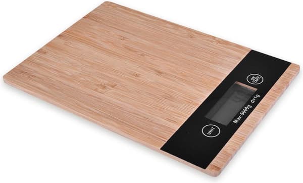 Bambus køkkenvægt - Digital præcisionsvægt - TipTouch-knapper - Op til 5000 gram - Brun