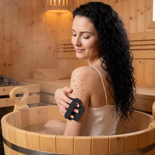 Silikone-peeling-brusebørste, blød rengøringsbørste med greb sort - Schwarz
