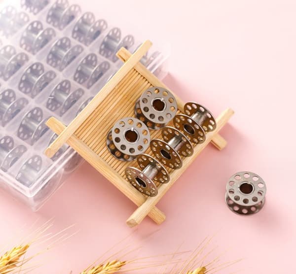 Metal Bobbins Sewing Machine, Empty Bobbins Sewing Machine with Storage Box, Metal Thread Bobbins, 25