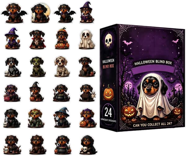 Julekalender Halloween Gravhund kalender nedtælling 24 dage -