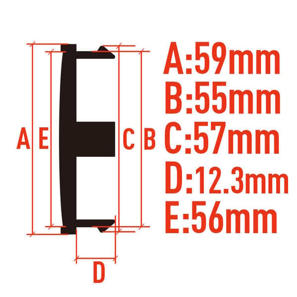 Sæt med 4 59 mm Diameter 9 Clips Bilhjul Navkapsler