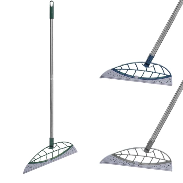 Multifunctional Magic Broom Retractable Floor Sweeper for Window Glass Cleaning Grey Gray