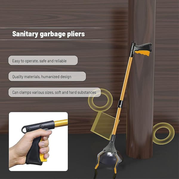 Aluminium Picking Tool, 81cm Foldable Grabber, Long Telescopic Rubber Clamp