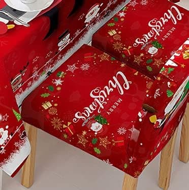 2-pakke julestretch stoltrekk til spisestoler, avtagbare