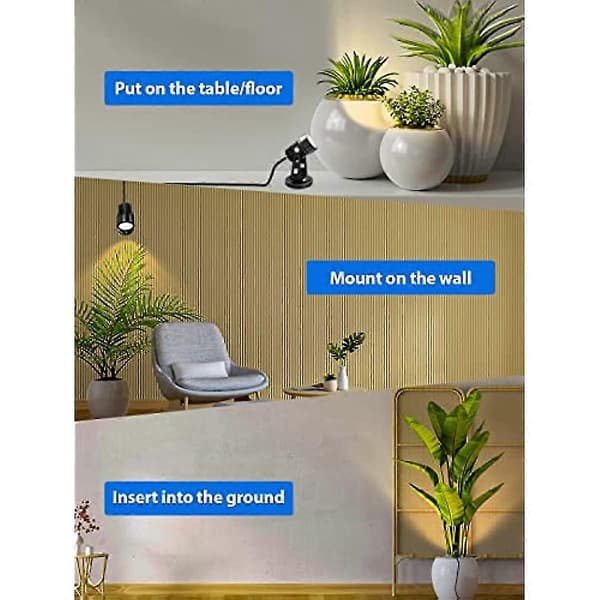 LED-spotlight 5W Uplight Indendørs Spotlightlampe til Planter, 3 Farvetemperaturtilstande Landskabsbelysning