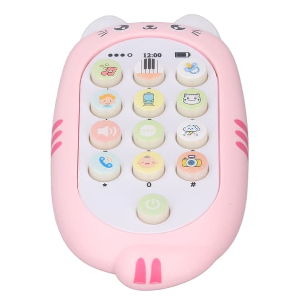 Babyleketelefon med musikk og lys for 1 år gamle jenter og gutter, rosa gave