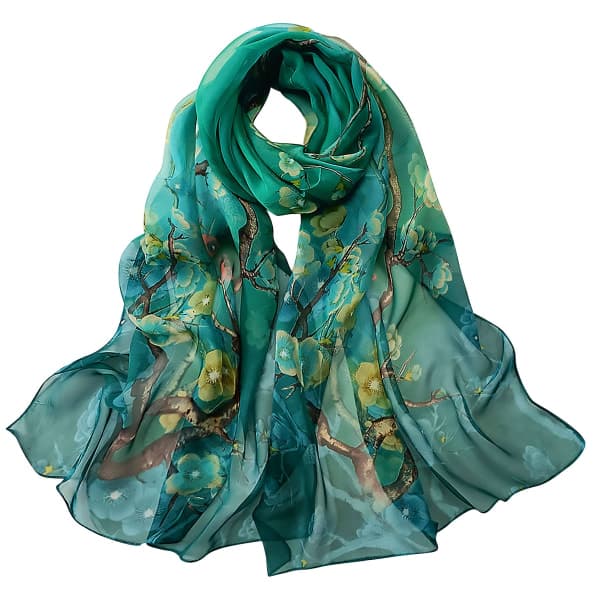 Chiffon tørklæder til kvinder - Kvinders sjal let blomstret print chiffon tørklæder sjaler wraps til forår efterår