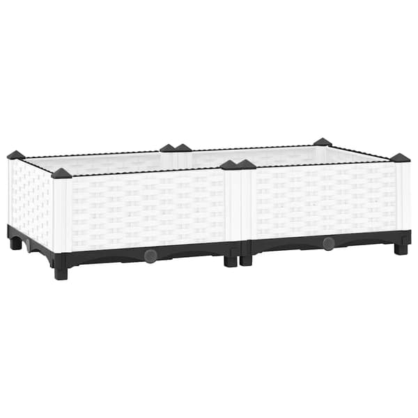 vidaXL Højbed 80x40x23 cm polypropylen Vit 3410