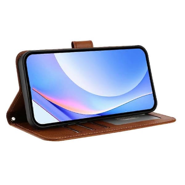 For iPhone 17 Case Panda Print RFID Blocking Wallet Leather Phone Cover with Wrist Strap Brown Brown Brown Brown