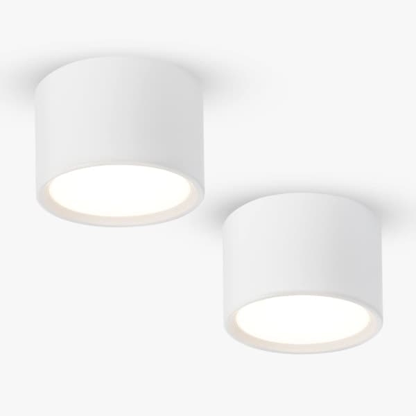 LED Takspotlight Vit Varmvit 3000K 12W Set om 2 Ø140MM