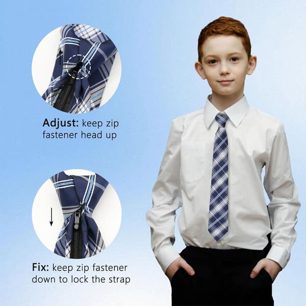 Gutter slips 4-pakninger barn slips, slips for ferdigbundet glidelås skole uformell konfirmasjonspakke D - Pack D